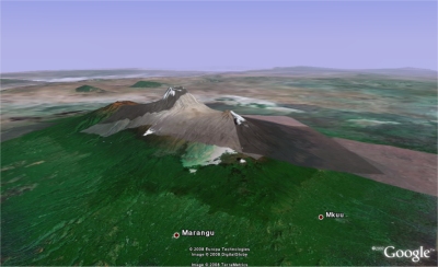 Kilimanjaro in Google Earth